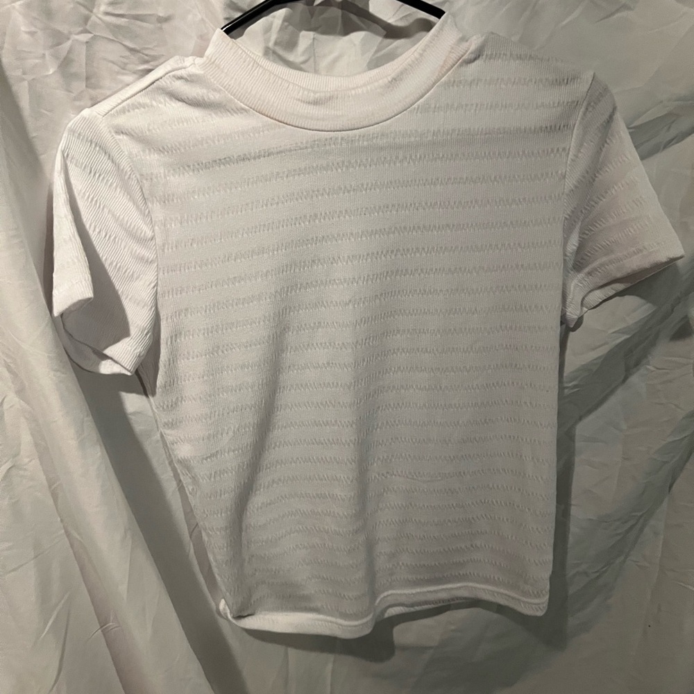 Vibe White Short Sleeve Textured Tee